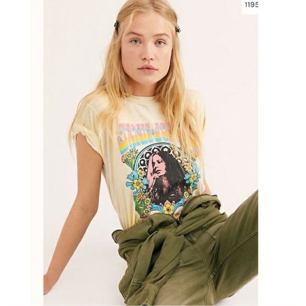 Daydreamer x Free People Janis Joplin Buttercream Graphic Tee